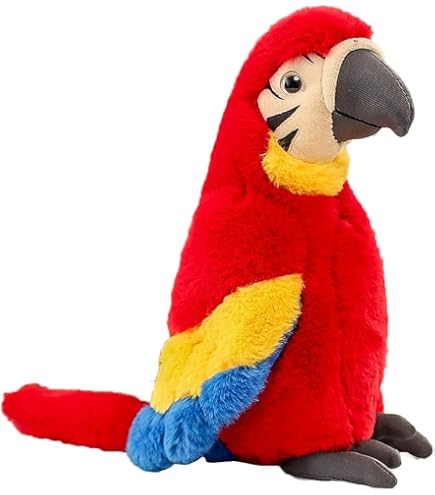 LAARNT 27cm Perroquet en Peluche Doux et Confortable,Poupée en Peluche en Perroquet,Cadeaux pour Filles garçon Enfants