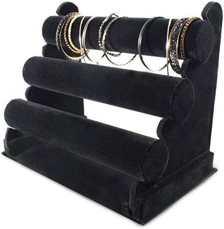 Feibrand 3 Tier Watch Bangle Bracelet Display Unit Stand Black Velvet