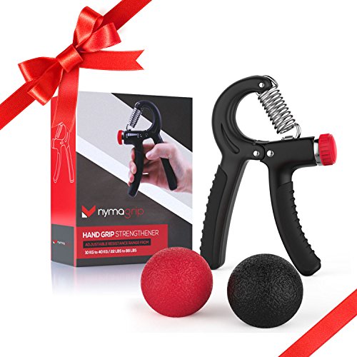 Bundle Deal - Grip Strengthener + 2 Grip Balls + FREE eBook - Hand Gripper, Strengthen Grip, Hand Squeezer, Forearm Grip, Finger Strengthener, Hand Exercise, Gripper, grip strength - from Nyma