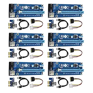 Beaupretty 6 Sets PCI- E Mining Adapter Card PCI Express Extension Card 4- pin PCI- E Riser