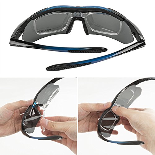 KT-SUPPLY UV-Schutz Radbrille Mit 5 Austauschbaren Polarisierten Gläsern - 5