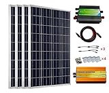 Ecoworthy 400 W 24 V Panneaux solaires Kits de complet : 4 pièces Panneau solaire 100 W + 1000 W 12 V-220 V Inverter + 45 A PWM contrôleur de charge