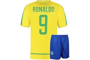 Brasilien Fotbollströja Hemma - VM 2002 - Barn och Vuxna - Pojkar - Fotbollsutrustning - Fotbollspresenter - Sport-T-shirt - Sportkläder