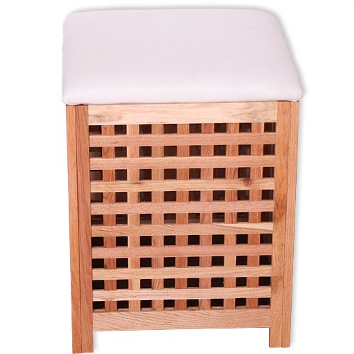 KMH®, Truhensessel / Wäschekorb aus geöltem Walnussholz (#205075)
