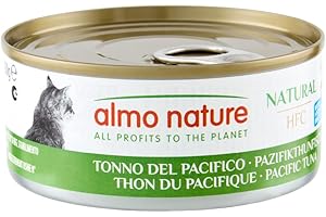Almo Nature HFC Natural - Wet Cat Food - Pacific Tuna - Human Grade, Gluten Free, Monoprotein - 70g, Pack of 6