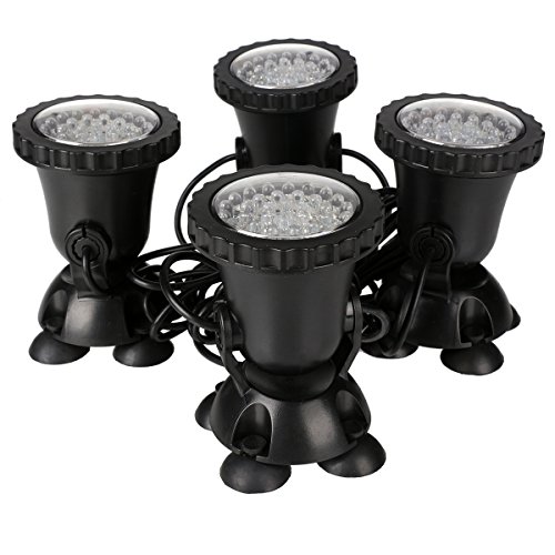 GreenSun LED Lighting Spot Lampe Unterwasser RGB Aquarium Beleuchtung Aufsatz leuchte Aquariumlampe 36LEDs Strahler Teichlampe Teichstrahler Teichlampen Dekorative für Fisch Tank Aquarium 4 Stücke in 1 Set - 4