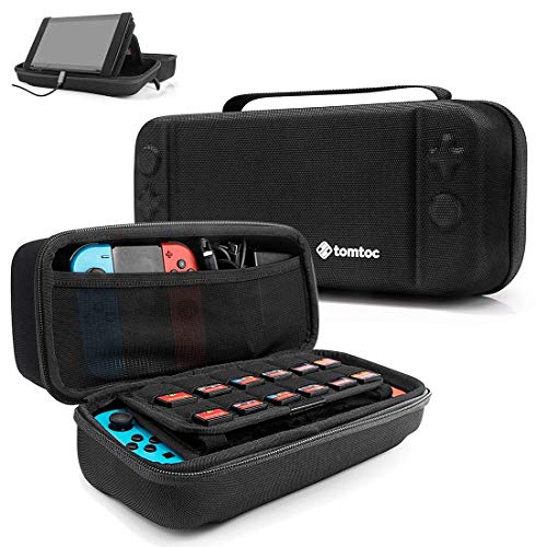 tomtoc Travel Case Tasche fr Nintendo Switch, Hartschale Reise Hlle mit Stnder Tragetasche Aufbewahrungstasche, kompatibel mit Switch Konsole, 18 Spielkarten, Netzteil, Joy Con Griff, Schwarz tomtoc Travel Case Tasche fr Nintendo Switch, Hartschale Reise Hlle mit Stnder Tragetasche Aufbewahrungstasche, kompatibel mit Switch Konsole, 18 Spielkarten, Netzteil, Joy Con Griff, Schwarz