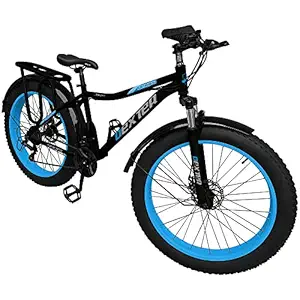 ADDMAX Dexter Mountain Bike for Men and Women 21-Speed Original Shimano Gears Adventure Sports Cycle with Lightweight 18 Inch Carbon Steel Frame 26x4 inch Tires Bicycle / 85% Assembled Rest DIY