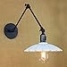 Produktbild Larsure Vintage Industrial Style Wandleuchte Wandleuchte Lampe industrielle Falten Schlafzimmer Nachttischlampe langen Arm Armlehne Spiegelleuchte Retro mit Schalter Wandleuchte, Durchmesser 240 mm Armlänge 400 mm