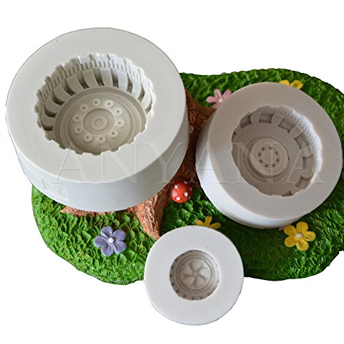 anyana 3D Auto Fahrzeug Reifen Silikon-Form Motorrad Schokolade Fondant Cake Topper Formen