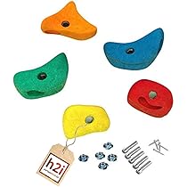h2i Klimgrepen voor Kinderen & Volwassenen | Klimstenen incl. bevestigingsmateriaal | Kleurrijke Bouldergrepen voor Speeltorentjes & Klimwanden | Klimwandgrepen voor Binnen & Buiten | 15 Stuks (klein