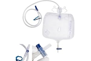 FUNCHIC 2000ml Urine Drainage Bag, Urinary Drainage Bag with Anti-Reflux Chamber, Urine Collection Bag Drain Bag, 48" Drainage Tubing (1 PC 2000ML)