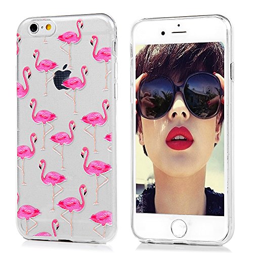 Badalink Case für iPhone 6/iPhone 6S(4,7 Zoll) TPU Handytasche Flexibel Glatt Weiche Gemalt Relief Schutzhülle Bumper Case Handycover Handyhülle Flamingo - 2