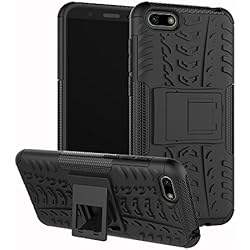 XINYUNEW Funda Huawei Y5 2018, 360 Grados Protective+Pantalla de Vidrio Templado Caso Carcasa Case Cover Skin móviles telefonía Carcasas Fundas para Huawei Y5 2018-Negro