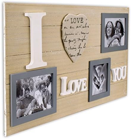 Noble Wood Picture Frame I Love You in 3D Look incl. Our Popular Suspension Set