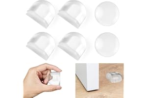 AOOTE Fermaporta Trasparente, 6 Pezzi Ferma Porta da Pavimento Adesivo, Ferma Porte Trasparente, Fermaporte da Terra Semicircolare, Adatto a Tutti i Pavimenti Duri per Proteggere Mobili e Muro