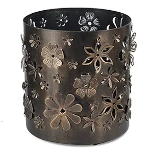 DecoWorld ||Metal Planter, HandAntiqued 3D Laser Cut, Indoor and Living Room Planters||Fancy Floor Planters for Flower Pot and Plants|Home Decor planters for Living Room and Balcony||Floral Design