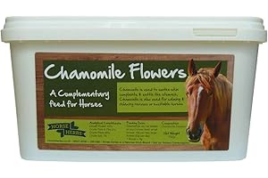 Horse Herbs Chamomile Flowers - Camomile, Horse & Pony Feed Supplement, Calming Effect, Equine (750g Bucket)