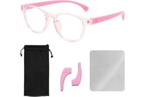 BEIBXHQQ 1 Piece of Children's Glasses with 1 Pair of Glasses Anti-Slip Cover, 1 Piece of Glasses Cloth and 1 Piece of Glasses Storage Bag, Children's Anti-Blue Light Glasses, Computer Goggles, Girls' Glasses