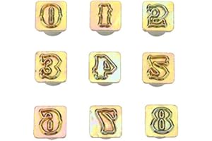 Estink - Juego de herramientas metálicas para grabado en cuero, con sellos de números del 0 al 8, 13 mm, para artesanía en cuero
