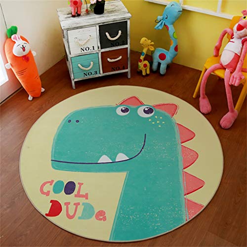 AINUO Camera dei Bambini Tondo Tappeto Camera da Letto Soggiorno Studio Tappeto di Flanella di Cristallo Super Morbido No Acari Antiscivolo Bambino Bambini Crawl Mat Boy's Game Game Pad Dinosauro