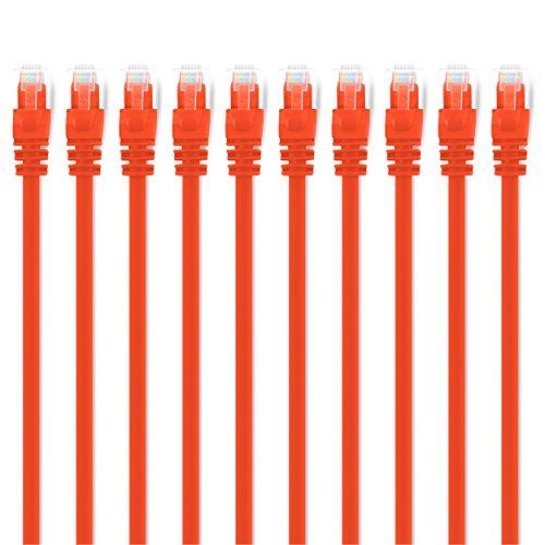 (10-Stück) 0,3m Cat5e Ethernet-Netzwerkkabel, Gearit Cat5 UTP Lan Netzwerk-Patch-Kabel Cat-5e 2x RJ45 Stecker für Switch/Router/Modem/Patchpannel/Access Point/Patchfelder, orange