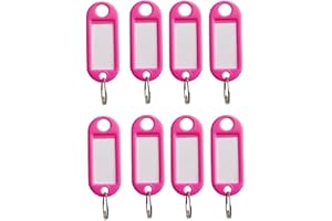 MERRIWAY Bulk Hardware BH02743 Key Ring Tag - Fluorescent/Pink - Pack of 20