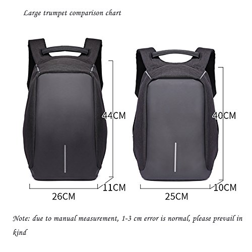 DOXUNGO Unisex USB Charging Port  44 11 26cm  Laptop Backpack College Backpack Briefcase Bag Backpack Business Bag  anti-theft   Schwarz 