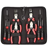 4 Präzisionszangen mit Feder, matt vernickelt, mit 2-Komponenten-Griff