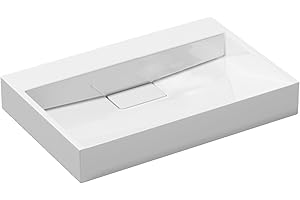 DB DUROVIN BATHROOMS Durovin Bathrooms Luxurious Cast Stone Resin Bathroom Basin - Wall Hung Or Countertop Basin Sink No Tap Hole - Concealed Waste - 500 x 380mm (WXD)