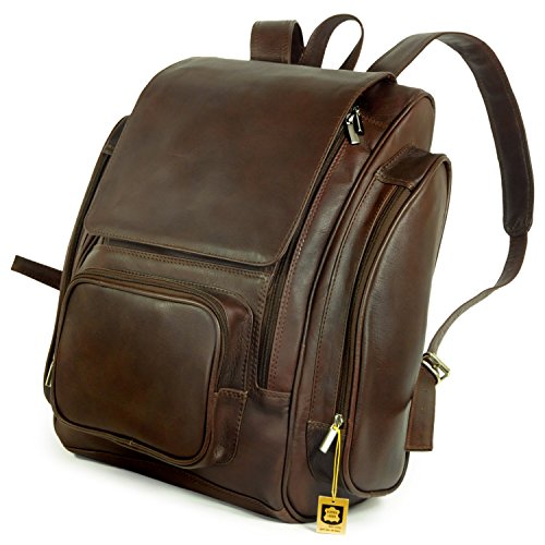 Sehr großer Lederrucksack Größe XL / Laptop Rucksack bis 15,6 Zoll, für Damen und Herren, in verschiedenen Farben, Jahn-Tasche 709