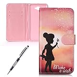 LG Nexus X5 Schutzhülle,LG Nexus X5 Lederhülle,JAWSEU Elegant Schmetterling Blume Retro/Vintage Design Farbmalerei Bunt Gemalt PU Leder Folio Flip Wallet Hülle Etui im Bookstyle Brieftasche Handyhülle Case Cover mit [Ständerfunktion] und [Kartenfächer] für LG Google Nexus X5 &1xSchwarz Glitzer Bling Eingabestift-