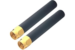 LONLONTY Mini WLAN Antenna SMA Antenna Short Rubber Antenna 433 MHz Omnidirectional Antenna for Bluetooth PCIe Pack of 2