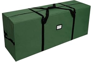 GUDELAK Christmas Tree Storage Bag, Fits Up to 7.5 Ft Large Christmas Tree Bag, Heavy Duty 600D Oxford Christmas Tree Storage Box, Green Xmas Tree Bag Christmas Decoration Storage(50” X 20” X 15”)