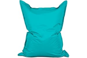 ‎LUMALAND Lumaland Riesen-Sitzsack XXL 140x180 cm | Wasserfestes Indoor & Outdoor Liegekissen mit über 3 Mio. anpassungsfähigen EPS-Perlen | Bean Bag mit waschbarem Bezug [Aquamarin]