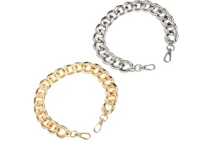 Zasvec Cadena para Bolso 2 Pieza Cadena de Repuesto con Cierres Correa de Cadena Plana Aluminio Bolsa Cadenas Metal Cadenas de Bolso Correa de Metal para Bolsa de Bolsos 40cm