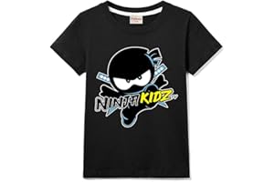 FORLCOOL Ninja Kidz Kids Casual Short Sleeve Boy's 100% Cotton Tee Girls T-Shirt
