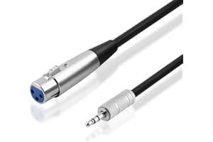 BestPlug 5 Meter Audio Kabel Adapter Aux in Out - 3,5mm Stereo Klinke Stecker männlich auf XLR Buchse Kupplung weiblich - Schwarz