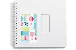 Hama | Album de fotos Scrapbook (Creativo, 28x28, 50 páginas, idea regalo, cumpleaños, bodas, navidad, aniversario) Blanco