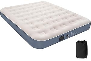 Pefitqap Double Inflatable Mattress, 2025 Upgrated Air Bed-NO SOCKET NEED-ONE CLICK Self Inflation with Electric Built in pump,Blow up Bed air mattress-Great Guest Bed/Camping Mattress,198x152x25cm