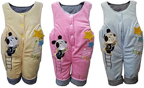 baby boy girl unisex quilted dungarees overall pramsuit 3-6 6-9 9-12 months (L 9-12 months, Blue)