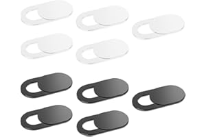 GLQSLQ 10 Stück Webcam-Abdeckung, Peeping Verhindern Schieben Kamera Abdeckung, Kamera Abdeckung Laptop/Handy, Kamera Schutzhülle Passend für Kameras, Laptops, Telefone und Tablets (Schwarz, weiß)