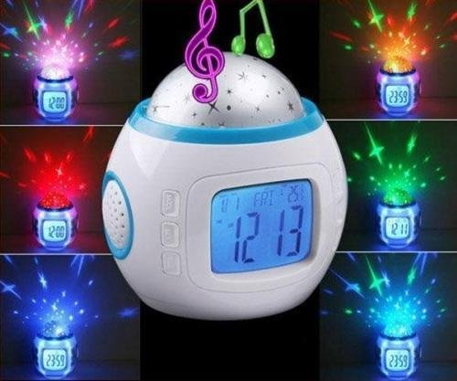 LED Sternenhimmel Kinderwecker mit Sternenhimmel Kalender Thermometer Wecker - 3