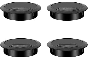 KMUQSHY 4 Pezzi Passacavi Scrivania 60mm, Passacavo per Scrivania, Grommet per Gestione Cavi, Copriforo per Uscita Cavi, Adatto per Scrivanie in Legno Metallo Vetro, Facile Installazione Senza Attrezzi, Nero