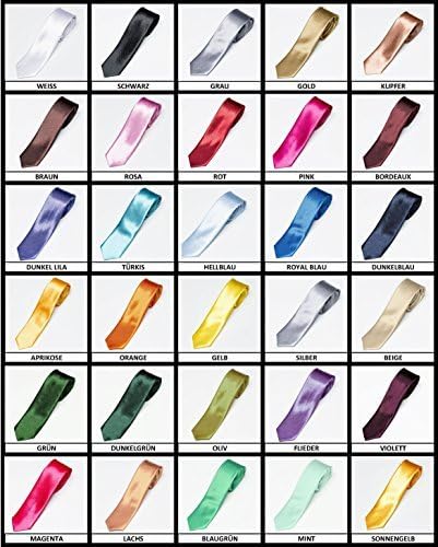 Business Tie 5cm narrow - Slim Tie - in assorted Uni colours