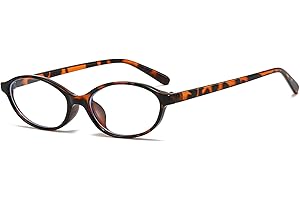 LJCZKA Occhiali Luce Blu Ovali Donna Uomo, Montatura Occhiali da Vista Occhi di Gatto Piccoli Y2K Anti Affaticamento per Computer Gioco Lettura