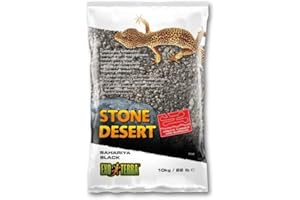 Exo Terra Bahariya Black Stone Desert, natuerlicher Wuestenboden, Wuesten Substrat, zur Formung von Felsenformationen, Tunneln und Hoehlen geeignet, 10kg