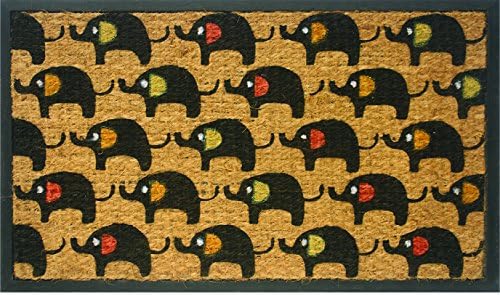 Tildenet DMRC04 Moving Elephants Printed Coir Mat - Multi-Colour