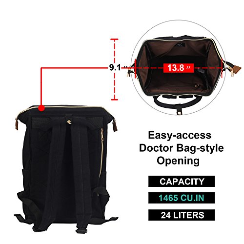 Veevan Damen Herren Retro Canvas Schule Rucksack 15,6 Laptop - 3