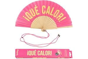 Fisura - Origineller Handfächer mit Botschaft. Moderner und lustiger Holzfächer. Roter Fächer. Fächer mit Fächerhalter. Maße: 42,5 x 23 cm. Materialien: Holz und Textil.